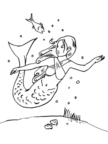 Dibujo para colorear: Sirena (Personajes) #147213 - Dibujos para Colorear e Imprimir Gratis