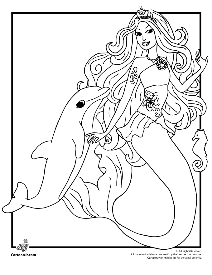Dibujo para colorear: Sirena (Personajes) #147230 - Dibujos para Colorear e Imprimir Gratis