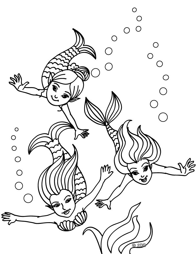 Dibujo para colorear: Sirena (Personajes) #147318 - Dibujos para Colorear e Imprimir Gratis