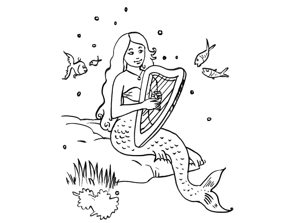 Dibujo para colorear: Sirena (Personajes) #147335 - Dibujos para Colorear e Imprimir Gratis