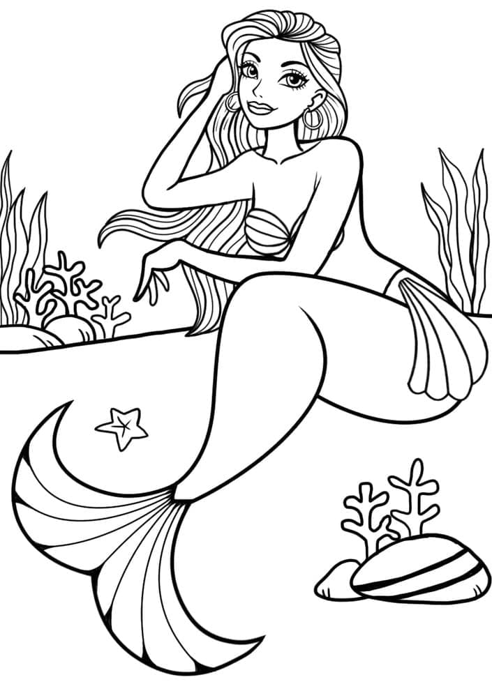 Dibujo gratuito Sirena #176684 de la coleccion Personajes para imprimir Dibujo gratuito Sirena #176684 de la coleccion Personajes para imprimir