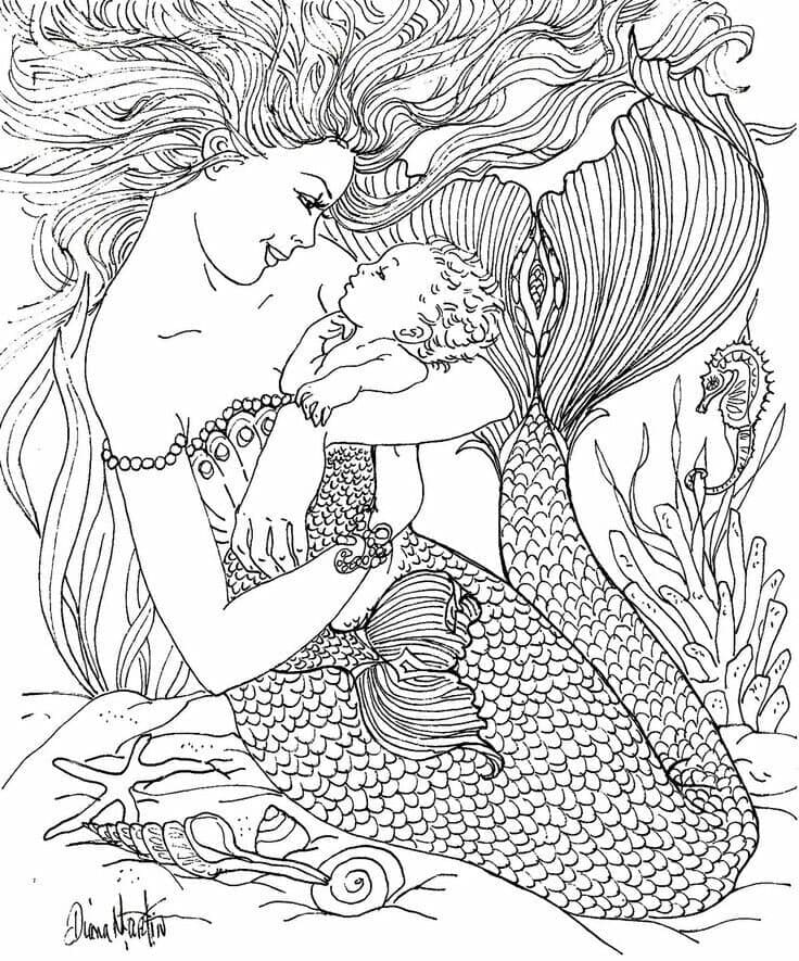Dibujo gratuito Sirena #215080 de la coleccion Personajes para imprimir
