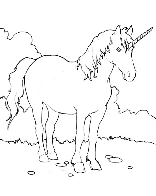 Dibujo para colorear: Unicornio (Personajes) #19470 - Dibujos para Colorear e Imprimir Gratis