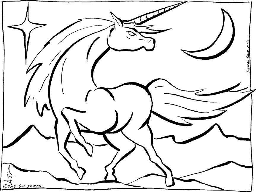 Dibujo para colorear: Unicornio (Personajes) #19543 - Dibujos para Colorear e Imprimir Gratis