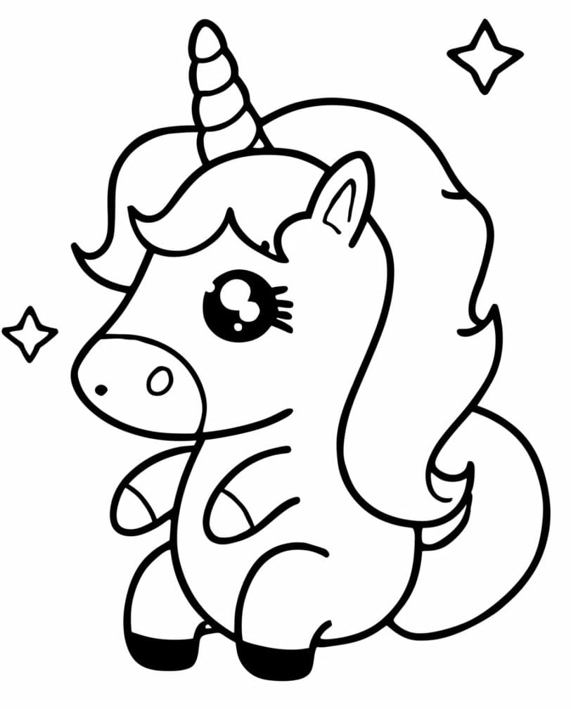 Dibujo gratuito Unicornio Kawaii #209299 de la coleccion Personajes para imprimir