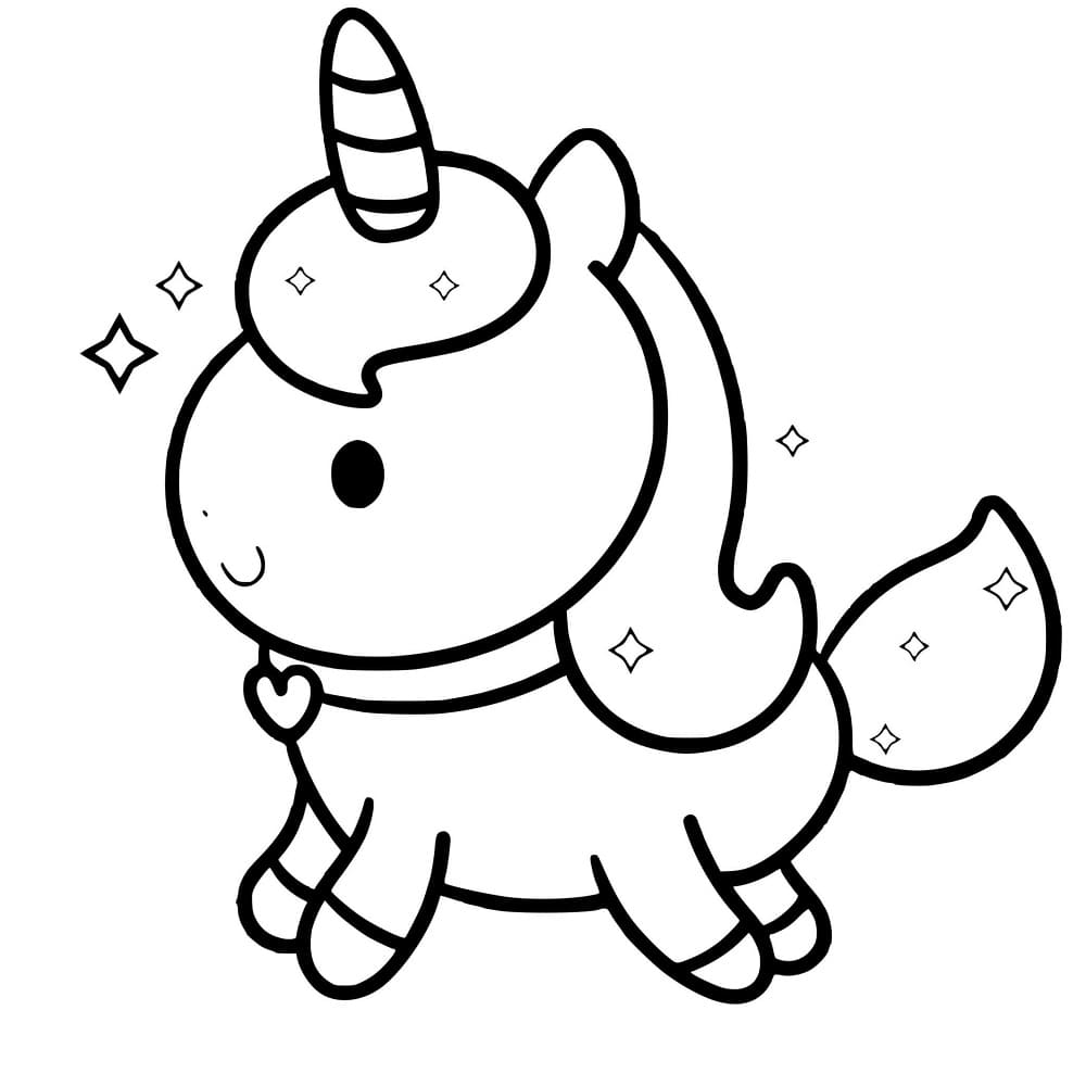 Dibujo gratuito Unicornio Kawaii #209302 de la coleccion Personajes para imprimir