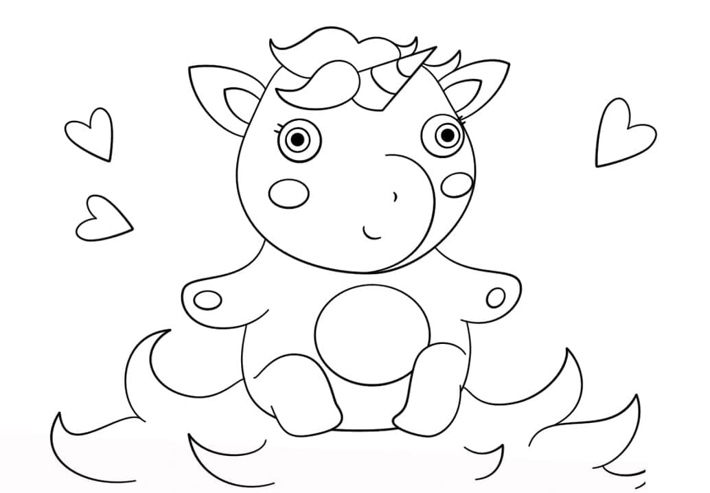 Dibujo gratuito Unicornio Kawaii #209322 de la coleccion Personajes para imprimir