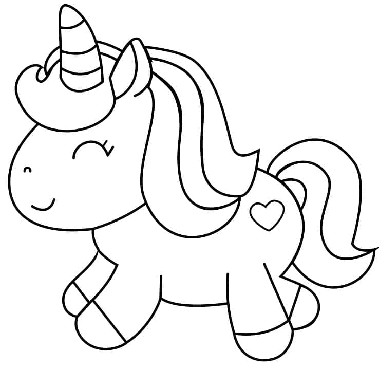Dibujo gratuito Unicornio Kawaii #209326 de la coleccion Personajes para imprimir