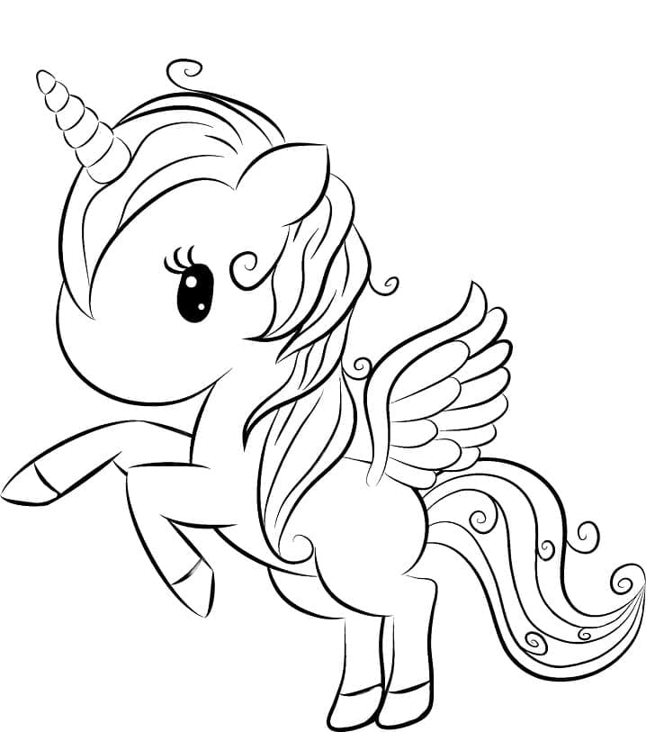 Dibujo gratuito Unicornio Kawaii #209329 de la coleccion Personajes para imprimir