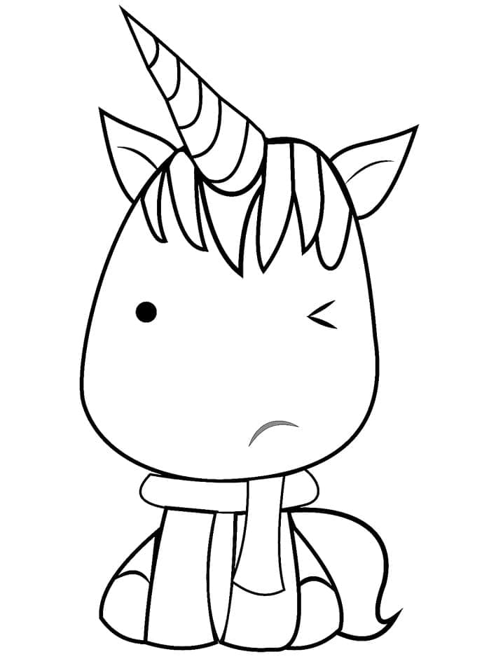 Dibujo gratuito Unicornio Kawaii #209331 de la coleccion Personajes para imprimir