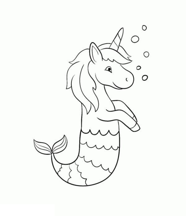 Dibujo gratuito Unicornio Sirena #186426 de la coleccion Personajes para imprimir