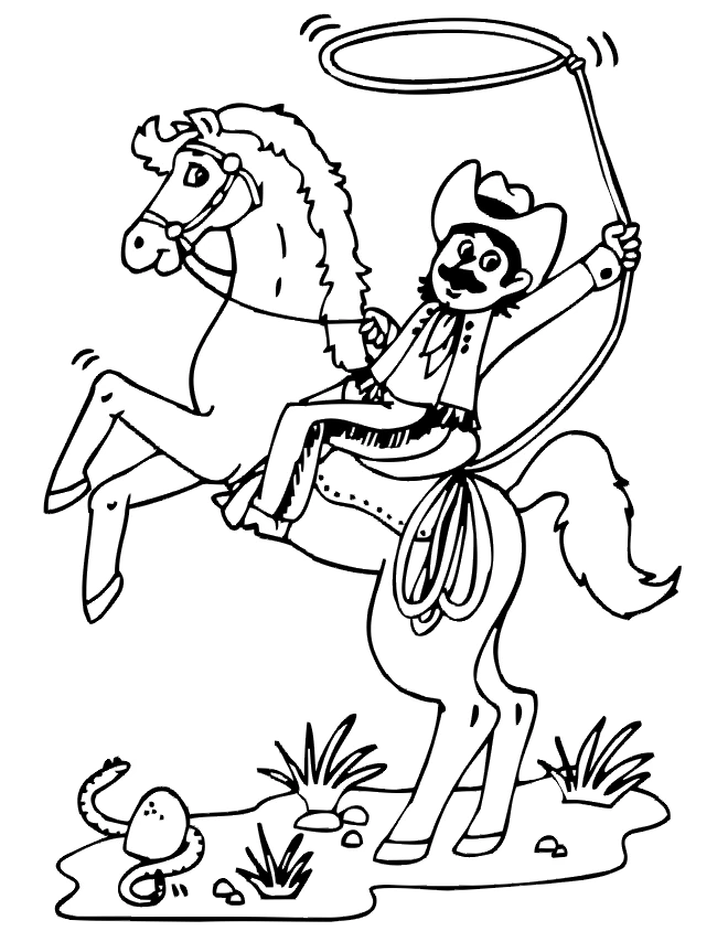 Dibujo gratuito Vaquero #91423 de la coleccion Personajes para imprimir