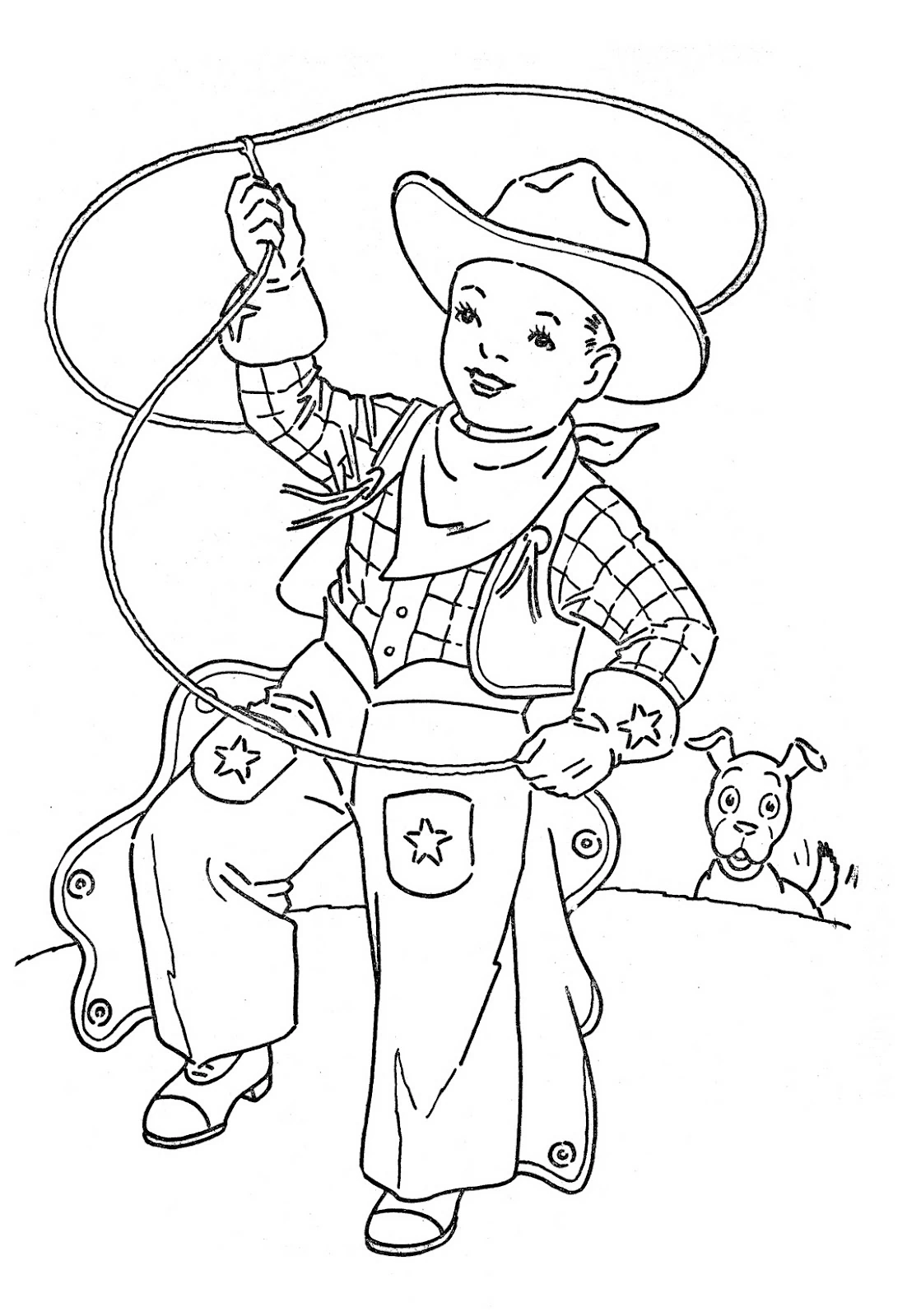 Dibujo gratuito Vaquero #91551 de la coleccion Personajes para imprimir