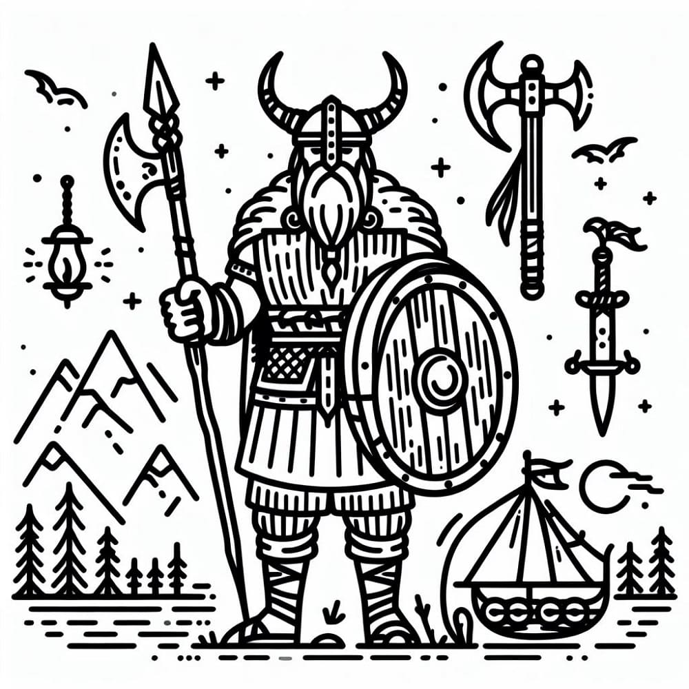 Dibujo gratuito Vikingo #212419 de la coleccion Personajes para imprimir