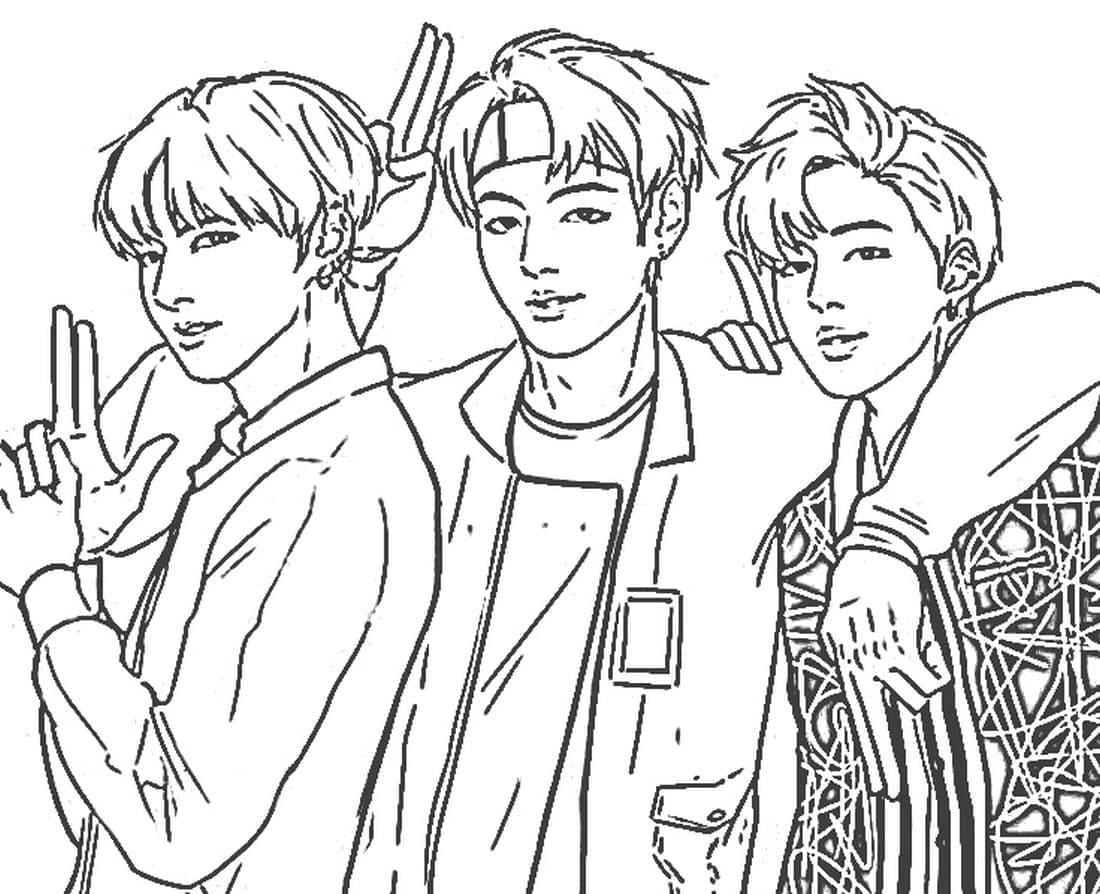 Dibujo gratuito BTS #202391 de la coleccion Personas Famosas para imprimir