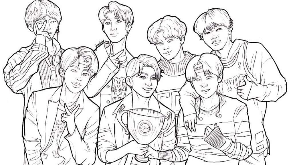 Dibujo para colorear: BTS (Personas Famosas) #202392 - Dibujos para Colorear e Imprimir Gratis