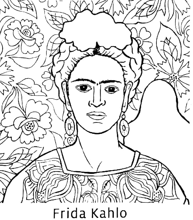 Dibujo gratuito Frida Kahlo #173545 de la coleccion Personas Famosas para imprimir