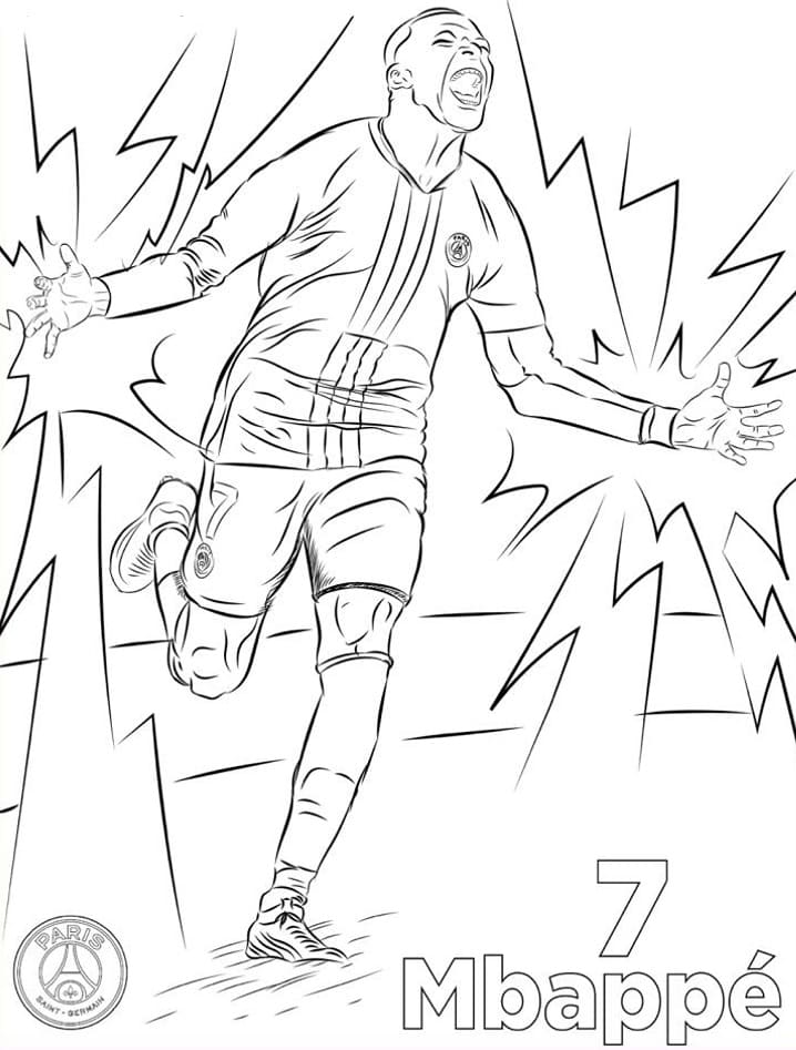 Dibujo gratuito Kylian Mbappe #174693 de la coleccion Personas Famosas para imprimir