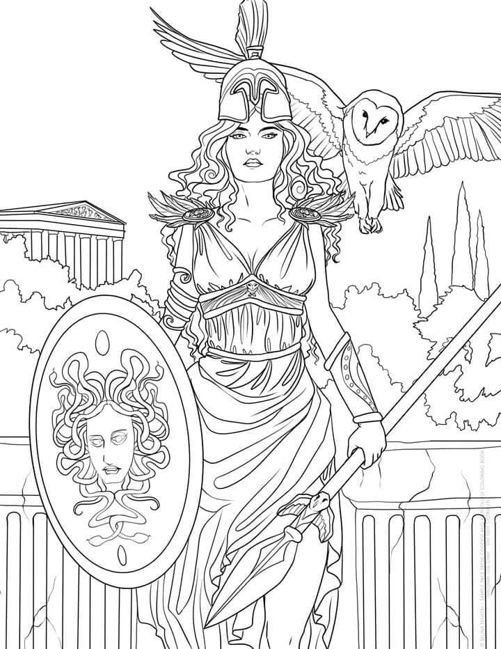 Dibujo gratuito Atenea #189661 de la coleccion Religión y Mitología para imprimir