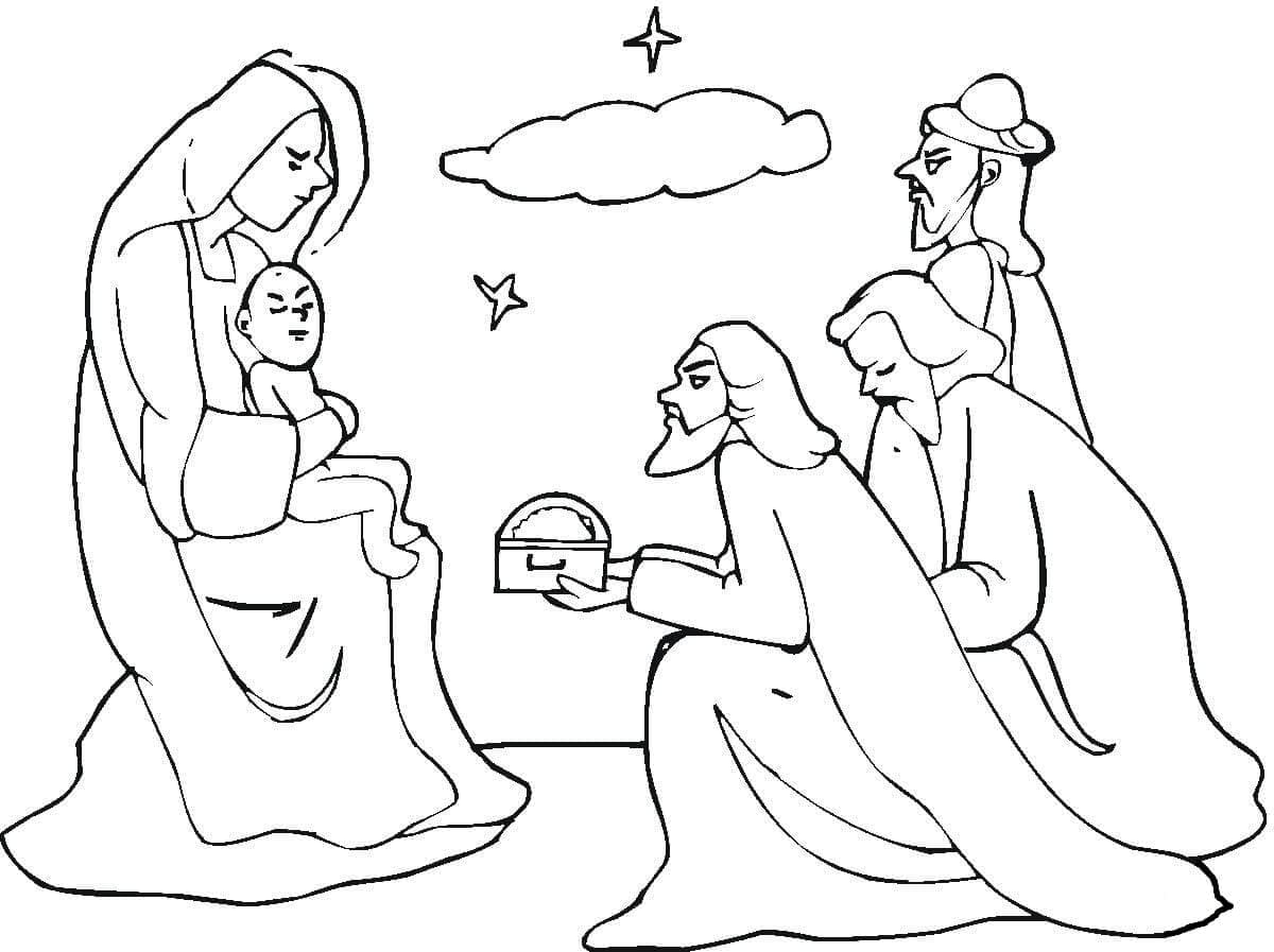 Dibujo para colorear: Los Reyes Magos (Religión y Mitología) #217815 - Dibujos para Colorear e Imprimir Gratis