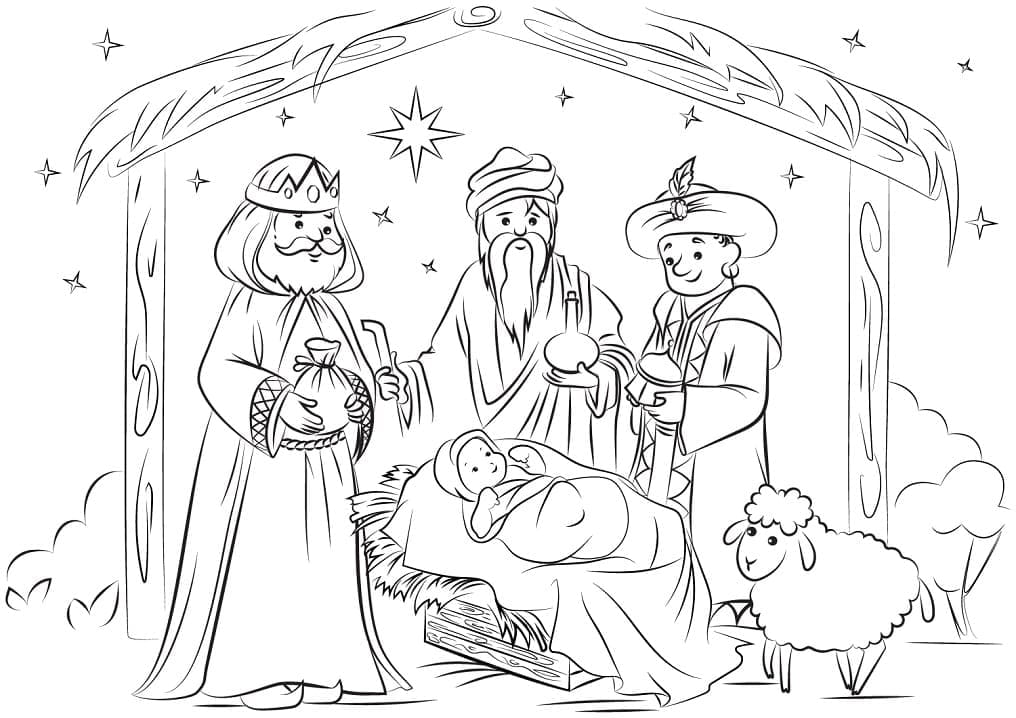 Dibujo para colorear: Los Reyes Magos (Religión y Mitología) #217818 - Dibujos para Colorear e Imprimir Gratis