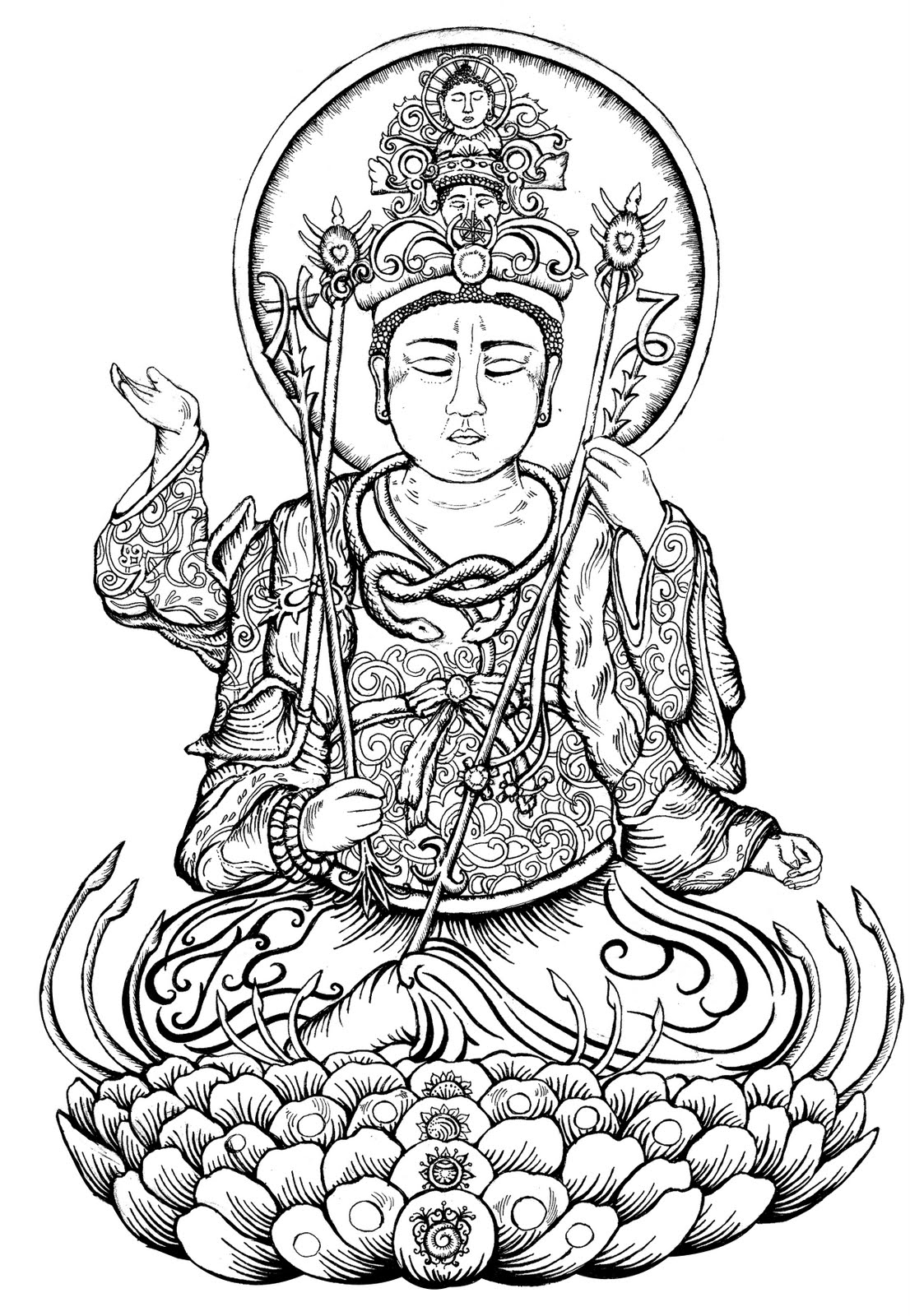 Dibujo para colorear: Mitología Hindú: Buda (Religión y Mitología) #89558 - Dibujos para Colorear e Imprimir Gratis