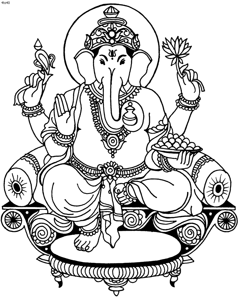 Dibujo gratuito Mitología Hindú: Ganesh #96856 de la coleccion Religión y Mitología para imprimir