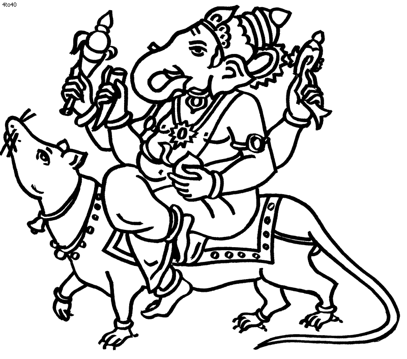 Dibujo gratuito Mitología Hindú: Ganesh #96884 de la coleccion Religión y Mitología para imprimir