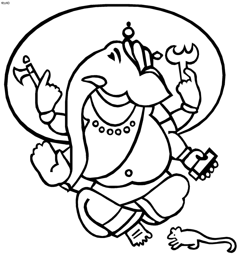 Dibujo gratuito Mitología Hindú: Ganesh #96886 de la coleccion Religión y Mitología para imprimir