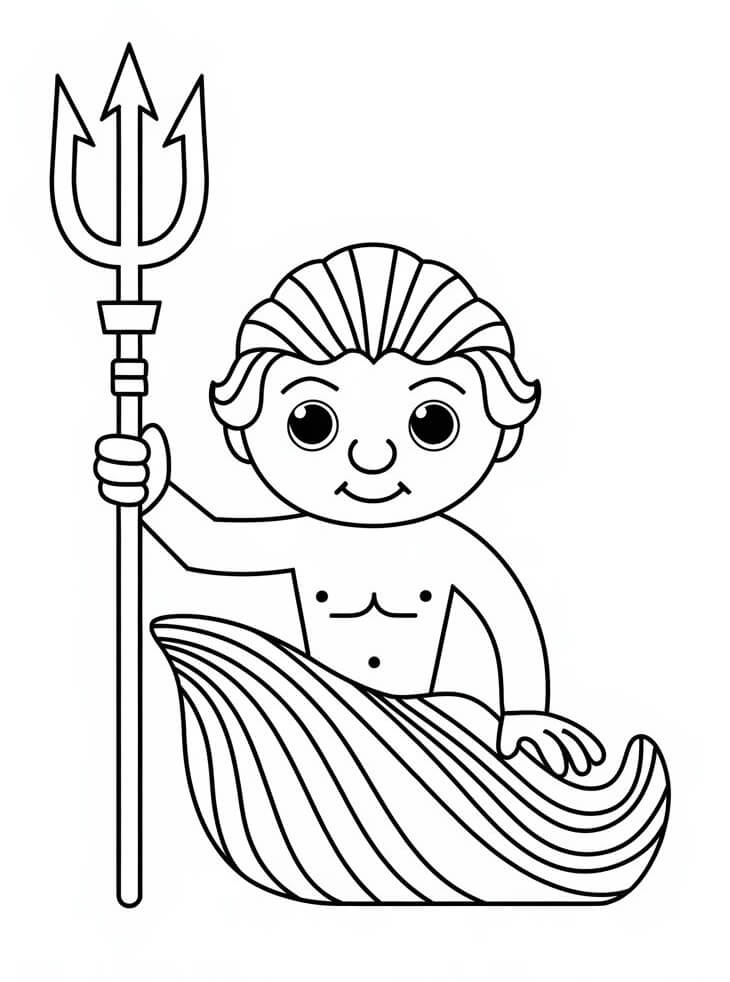 Dibujo gratuito Poseidón #220905 de la coleccion Religión y Mitología para imprimir