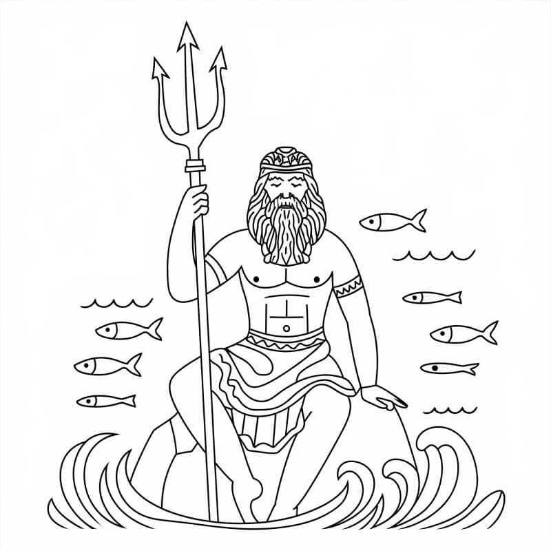 Dibujo gratuito Poseidón #220906 de la coleccion Religión y Mitología para imprimir