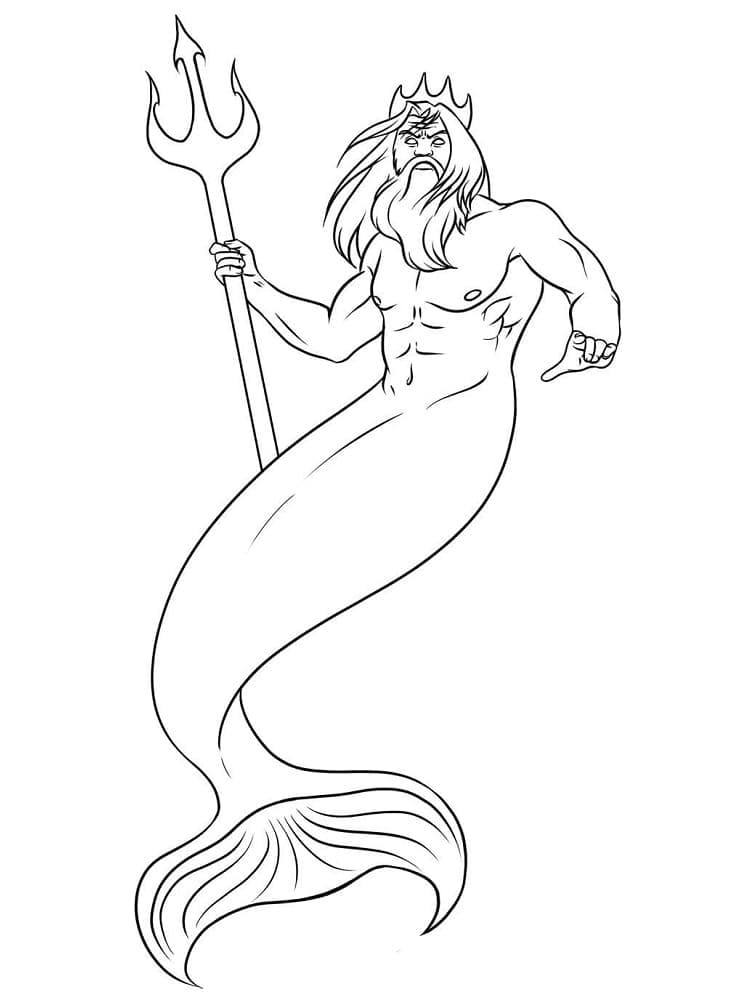 Dibujo gratuito Poseidón #220919 de la coleccion Religión y Mitología para imprimir