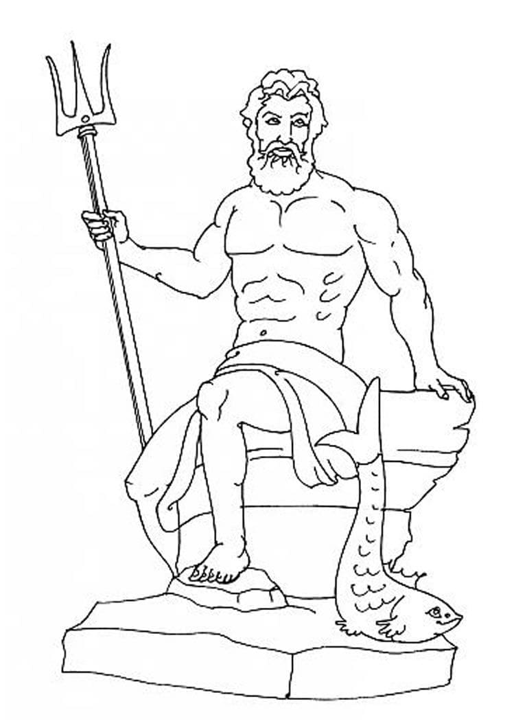 Dibujo gratuito Poseidón #220921 de la coleccion Religión y Mitología para imprimir