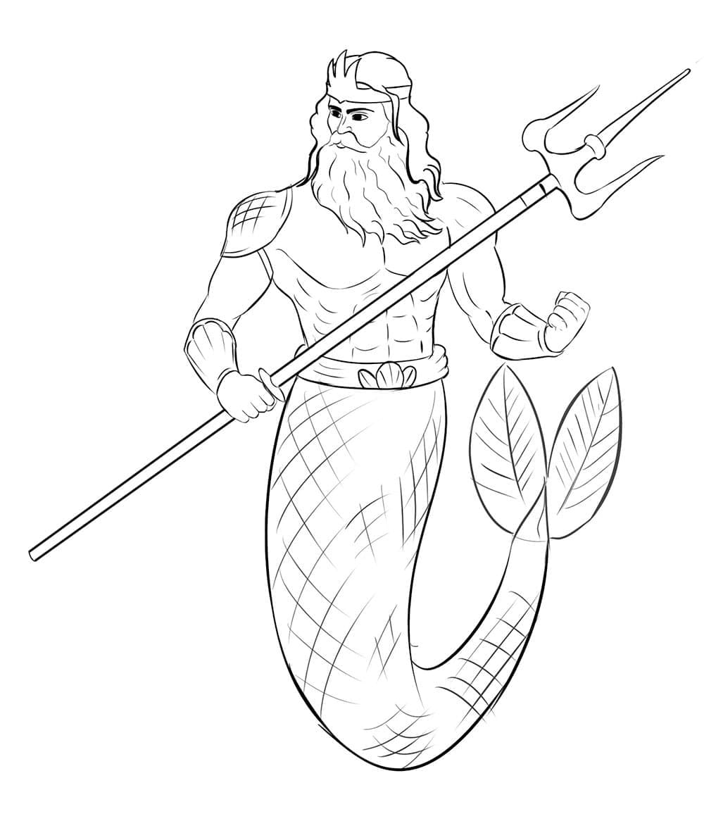 Dibujo gratuito Poseidón #220922 de la coleccion Religión y Mitología para imprimir