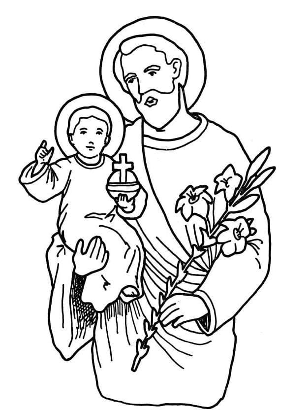 Dibujo gratuito San José #211094 de la coleccion Religión y Mitología para imprimir