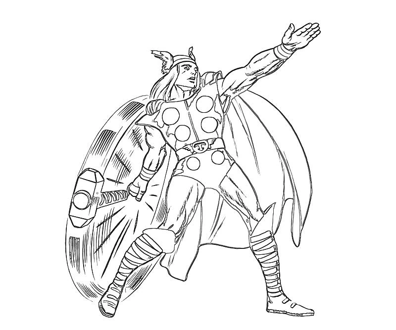 Dibujo gratuito Thor #75756 de la coleccion Religión y Mitología para imprimir