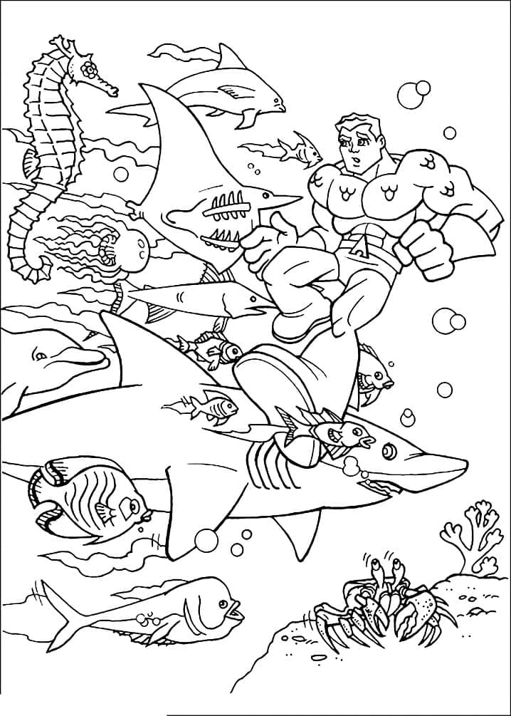Dibujo gratuito Aquaman #184402 de la coleccion Superhéroes y Supervillanos para imprimir