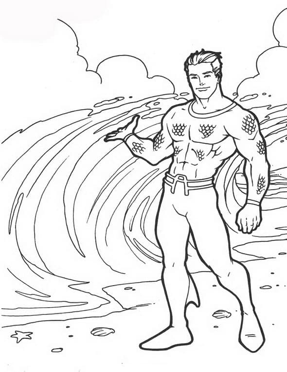 Dibujo gratuito Aquaman #220115 de la coleccion Superhéroes y Supervillanos para imprimir