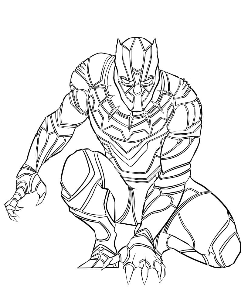 Dibujo gratuito Black Panther #176303 de la coleccion Superhéroes y Supervillanos para imprimir