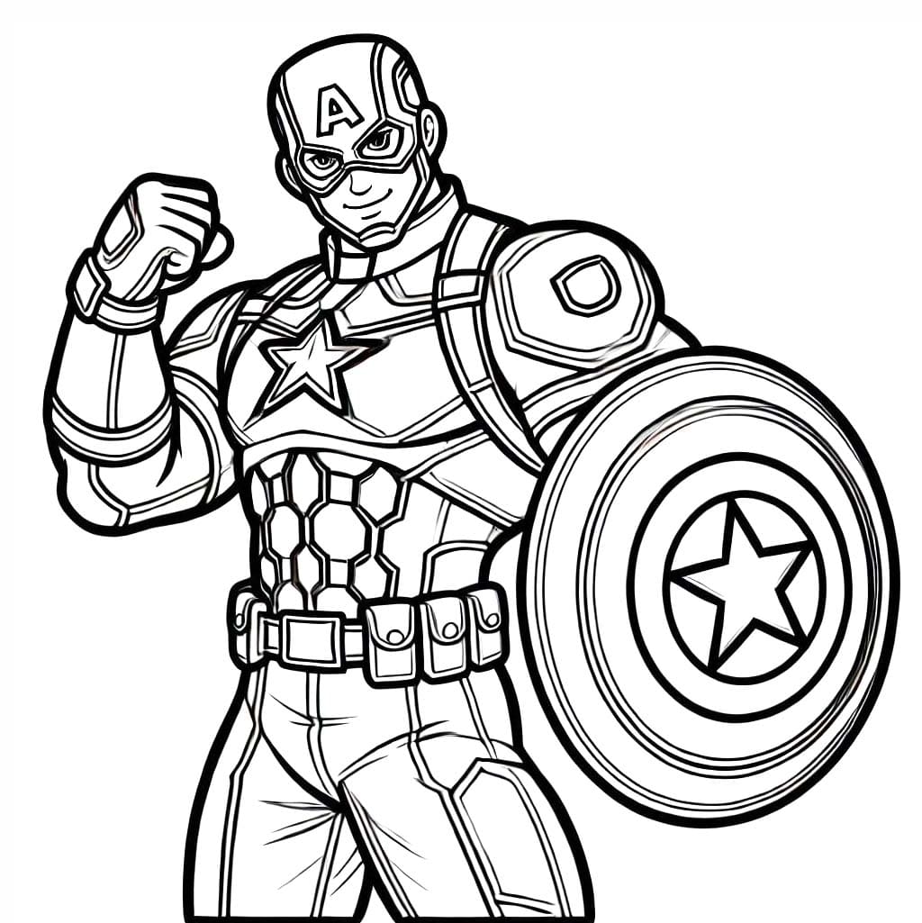 Dibujo gratuito Capitán América #218060 de la coleccion Superhéroes y Supervillanos para imprimir