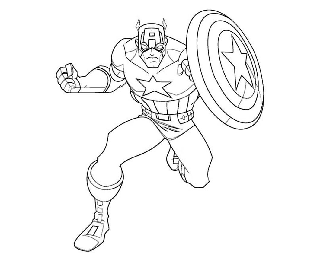 Dibujo para colorear: Capitán América (Superhéroes y Supervillanos) #76577 - Dibujos para Colorear e Imprimir Gratis