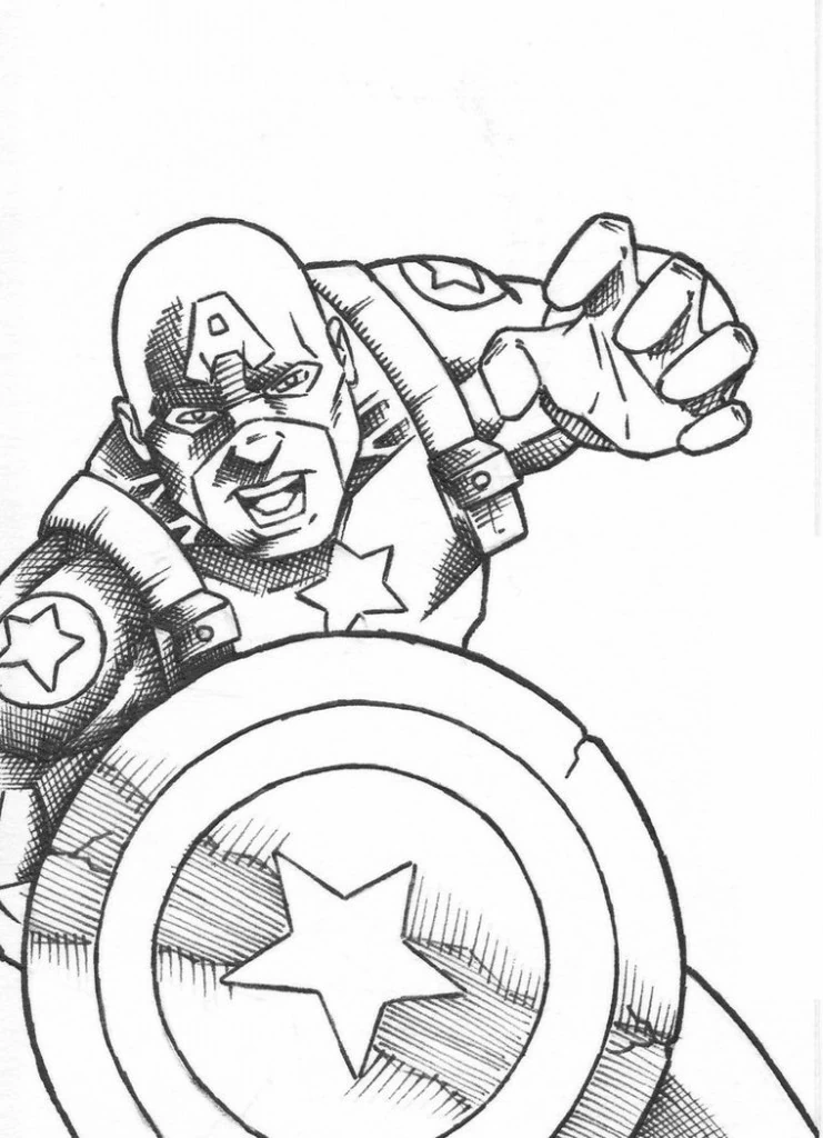 Dibujo gratuito Capitán América #76579 de la coleccion Superhéroes y Supervillanos para imprimir