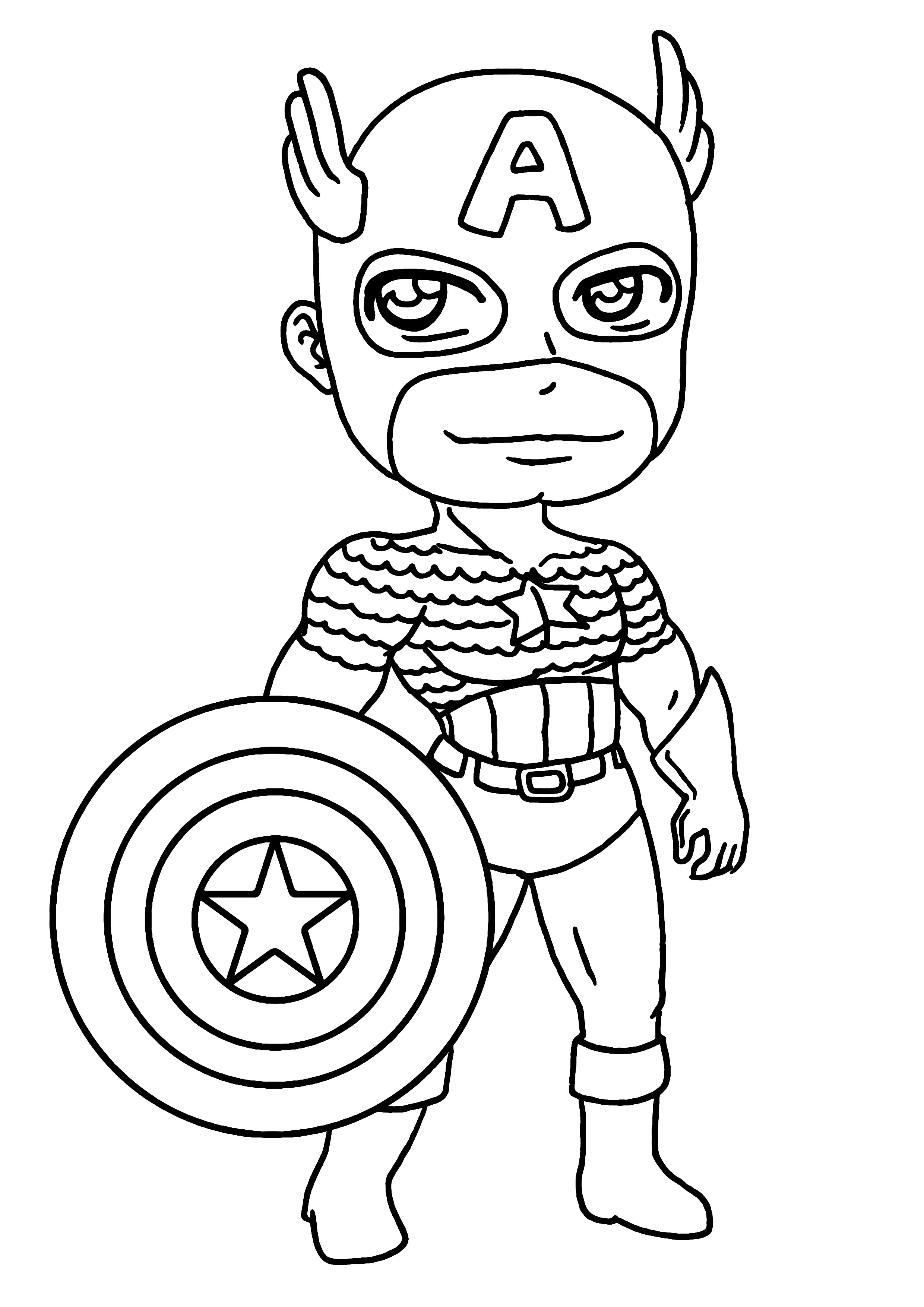 Dibujo gratuito Capitán América #76584 de la coleccion Superhéroes y Supervillanos para imprimir