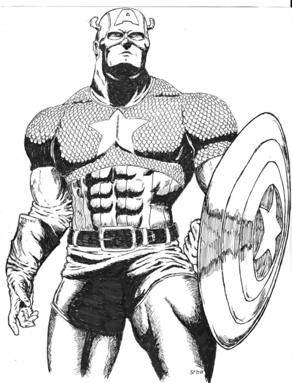 Dibujo gratuito Capitán América #76652 de la coleccion Superhéroes y Supervillanos para imprimir