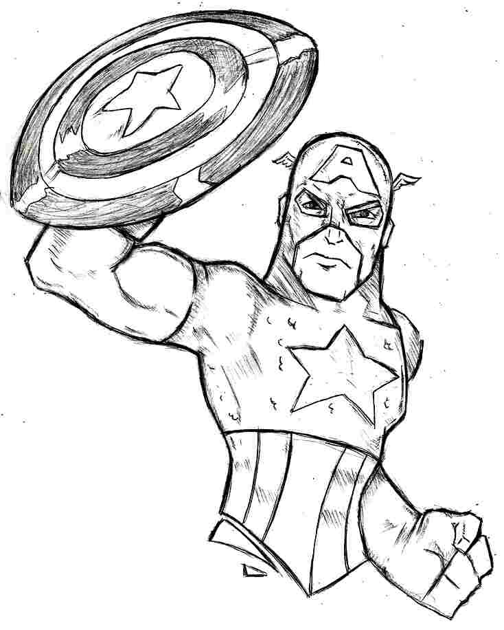 Dibujo gratuito Capitán América #76717 de la coleccion Superhéroes y Supervillanos para imprimir