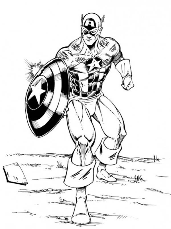 Dibujo gratuito Capitán América #76725 de la coleccion Superhéroes y Supervillanos para imprimir