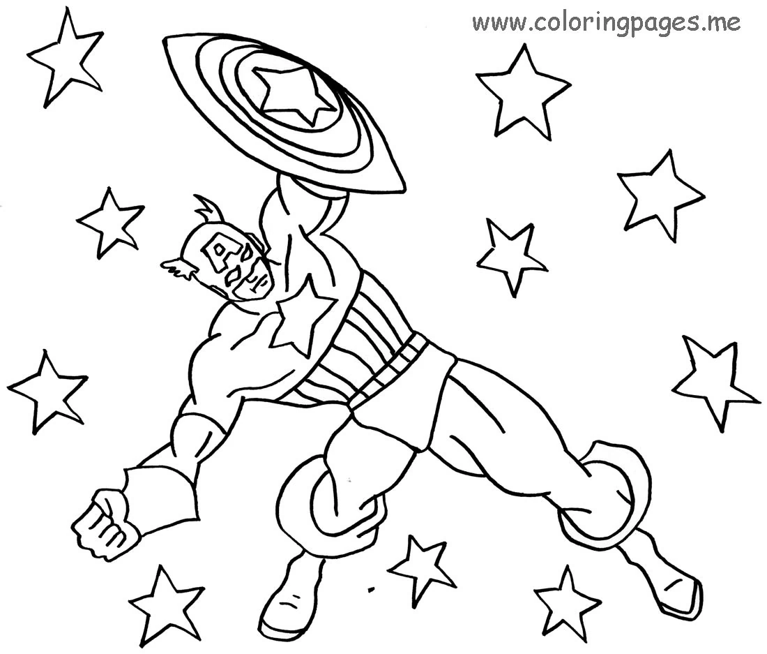 Dibujo gratuito Capitán América #76745 de la coleccion Superhéroes y Supervillanos para imprimir