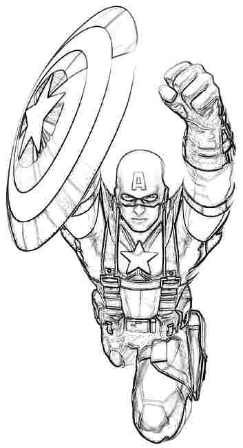 Dibujo gratuito Capitán América #76774 de la coleccion Superhéroes y Supervillanos para imprimir