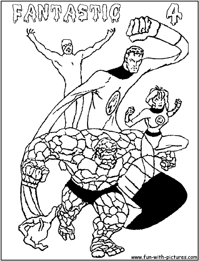 Dibujo gratuito Cuatro Fantásticos #76363 de la coleccion Superhéroes y Supervillanos para imprimir