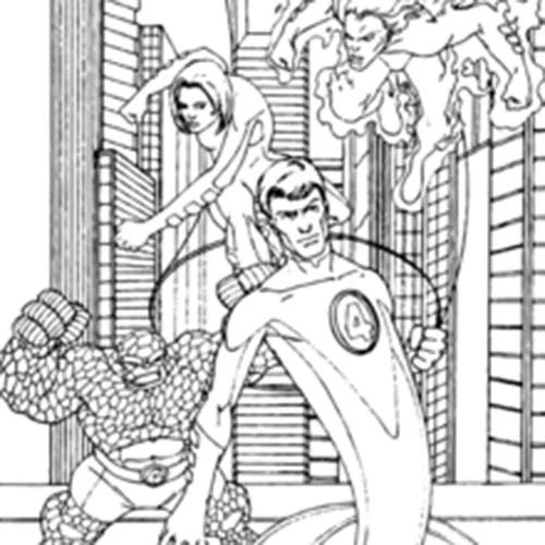 Dibujo gratuito Cuatro Fantásticos #76403 de la coleccion Superhéroes y Supervillanos para imprimir